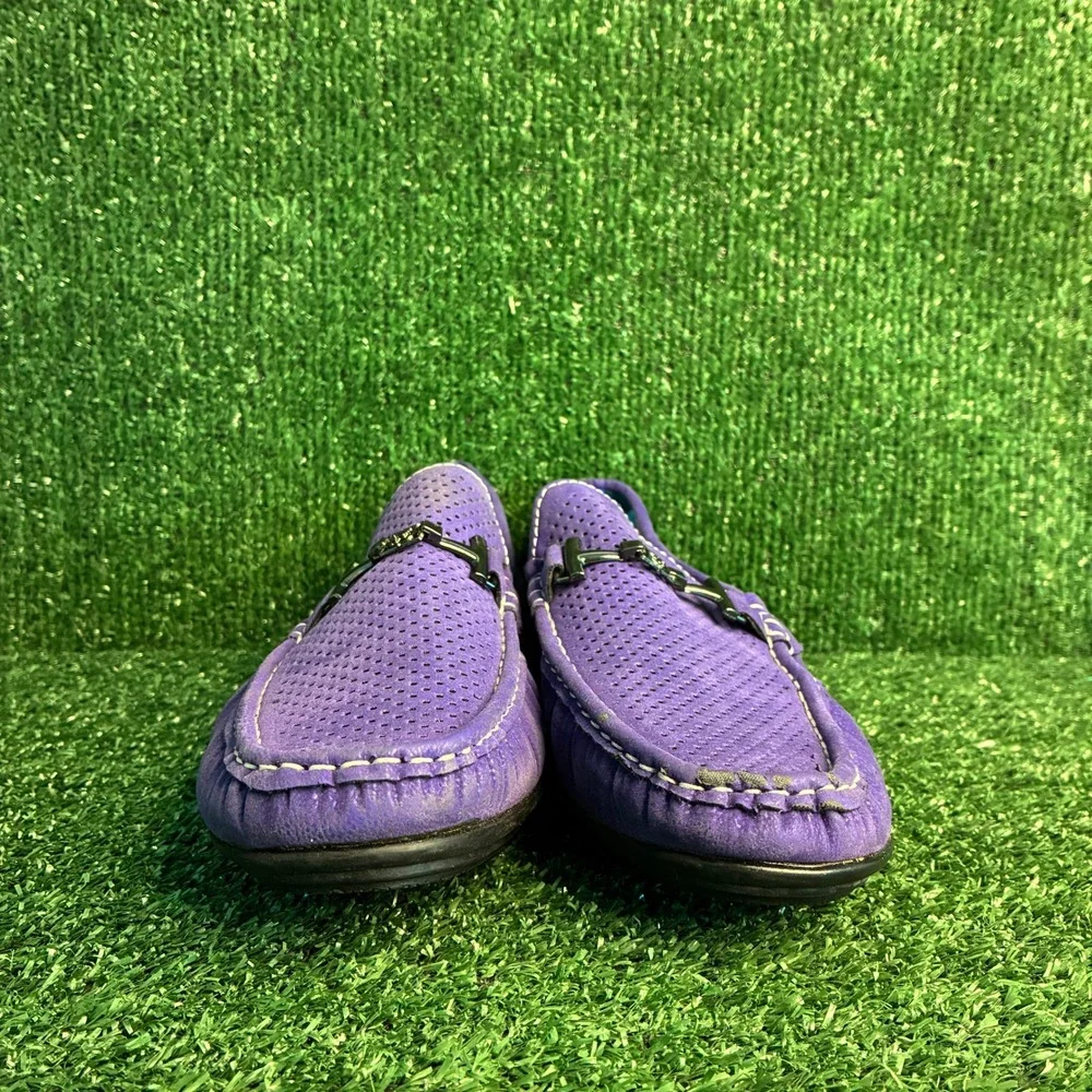 Stacy Adams 25039-542 Perforated Bit Loafer Driving Moccasin Purple Mens Sz 11 M